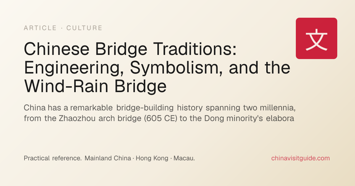 Chinese Bridge Traditions: Engineering, Symbolism, and the Wind-Rain ...