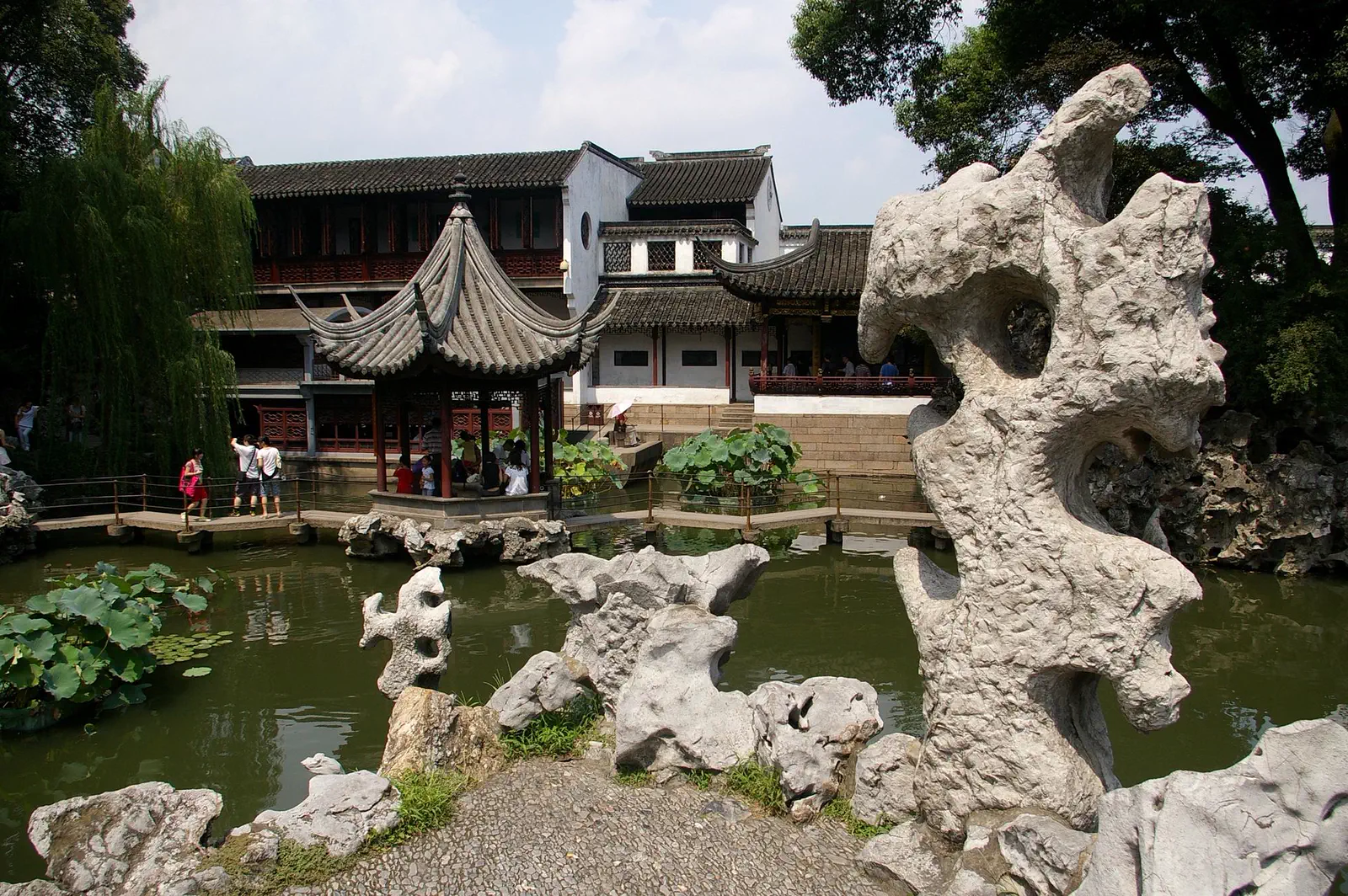 Lion Grove Garden Suzhou labyrinthine rockery with crevice passages and ornamental pool