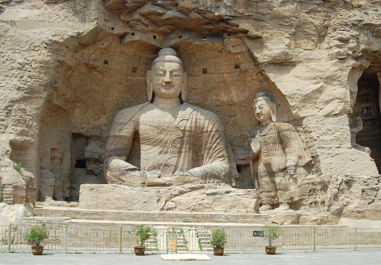 Datong: the seated Buddha carved into the cliff at the Yungang Grottoes