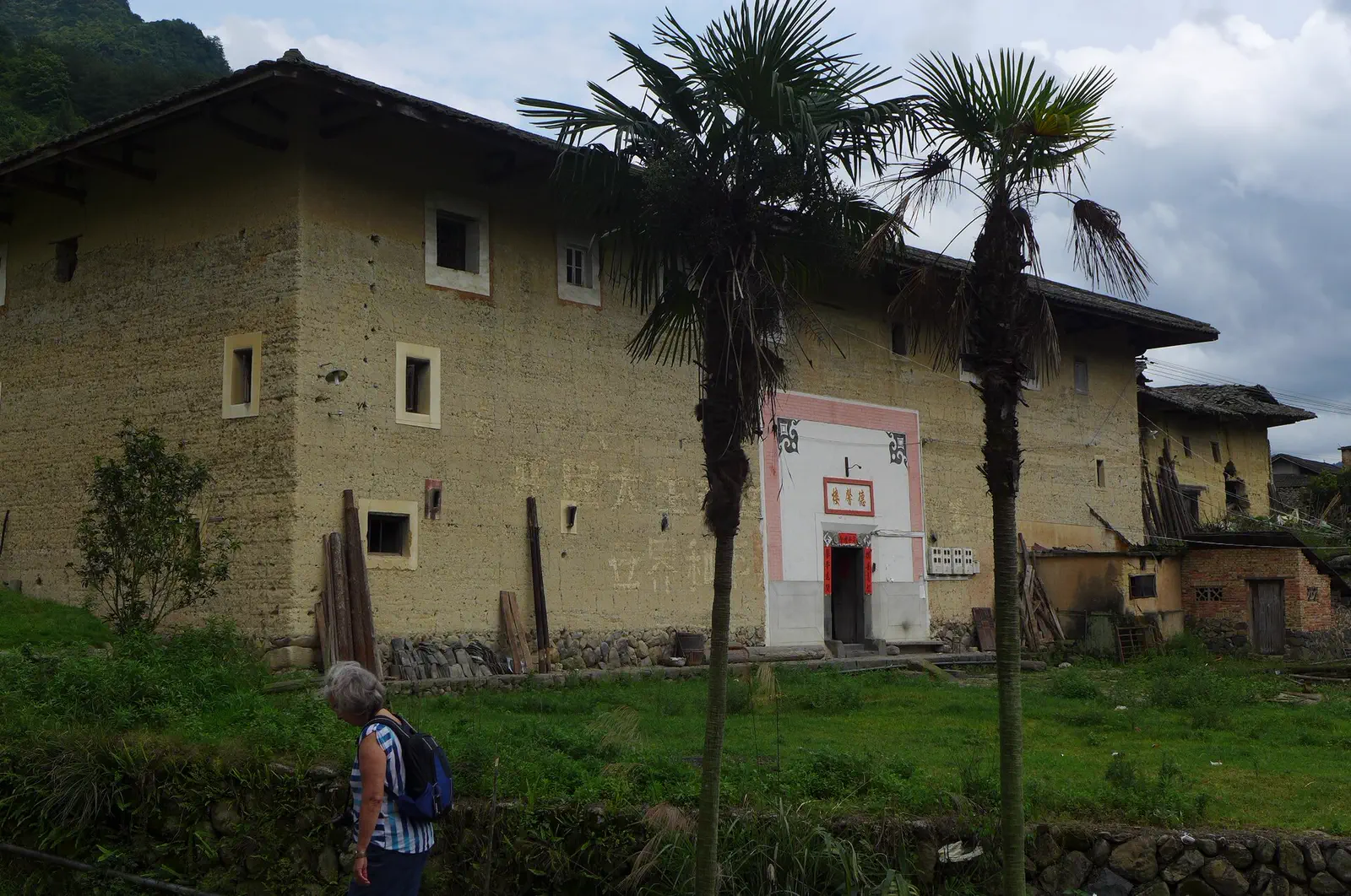 A rammed-earth Hakka tulou roundhouse at Yongding, Fujian